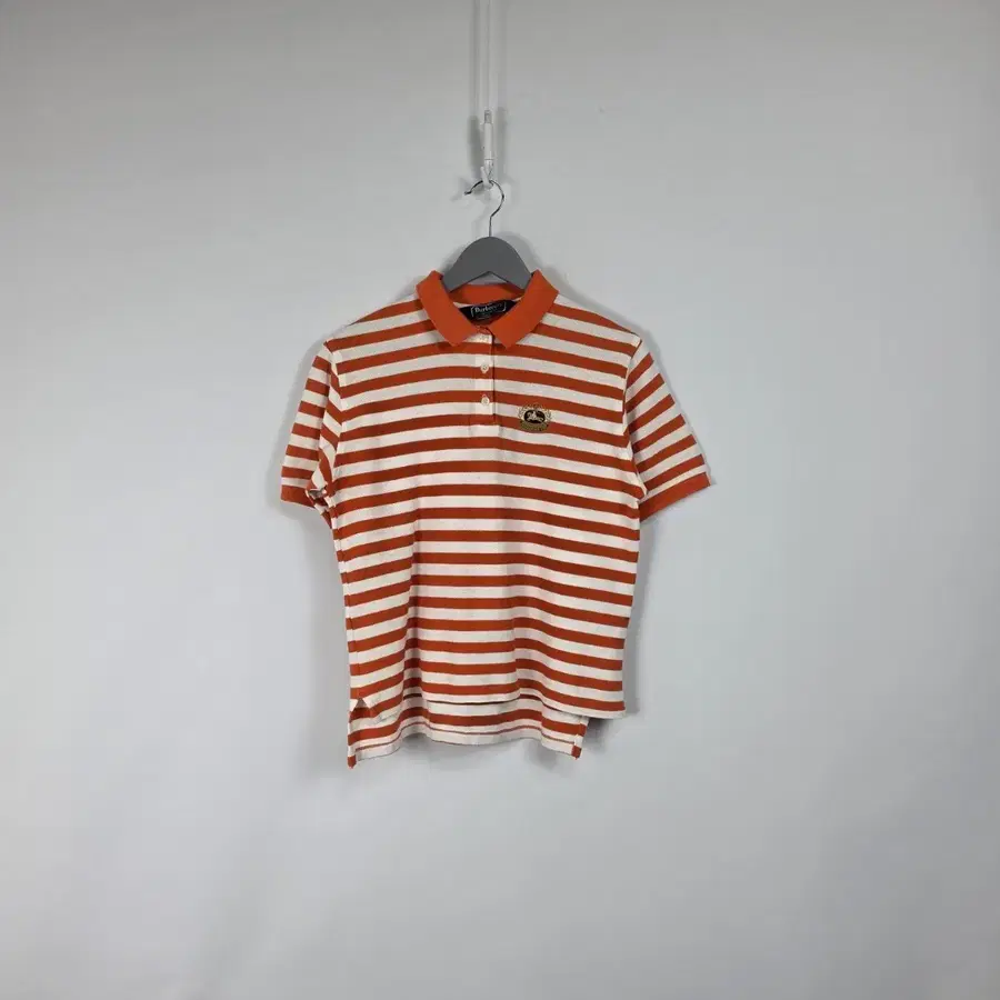 스트라이프 반팔 카라티 오렌지 여 90-95, 260716