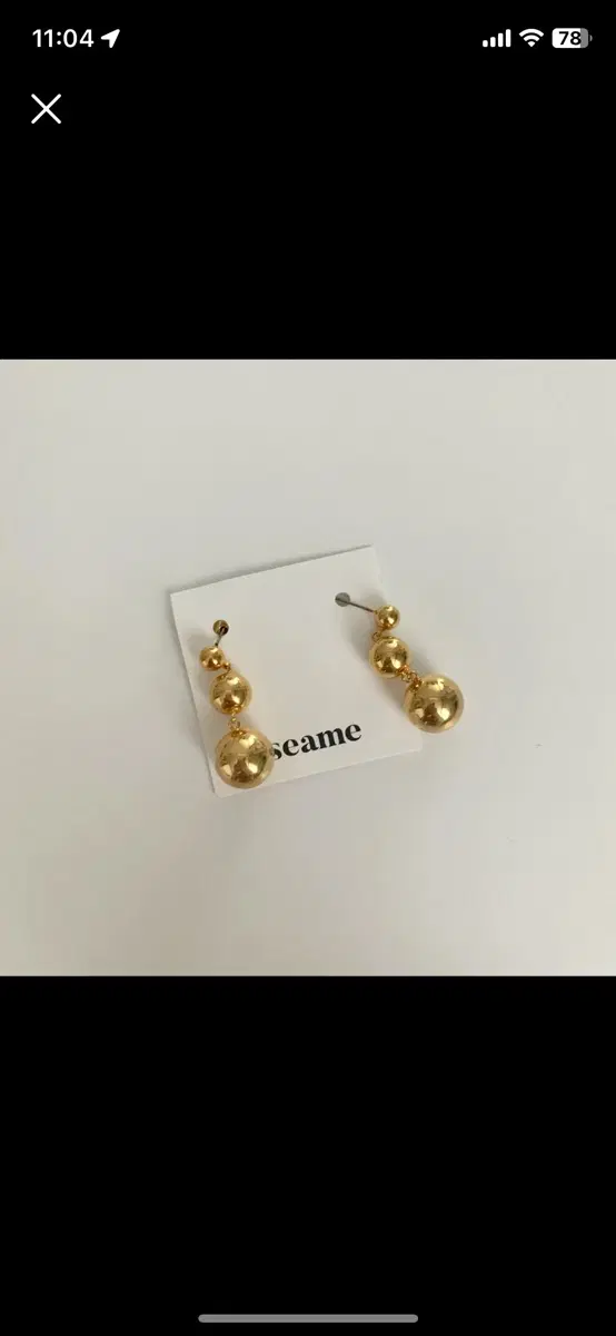 씨미 Seame 골드볼 드롭 이어링
