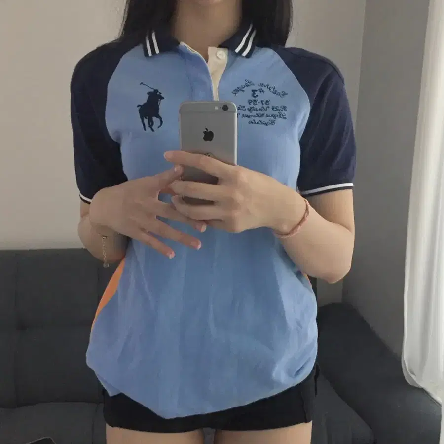 폴로 랄프로렌 레어템 스카이블루 나그랑 두톤 빅포 카라티