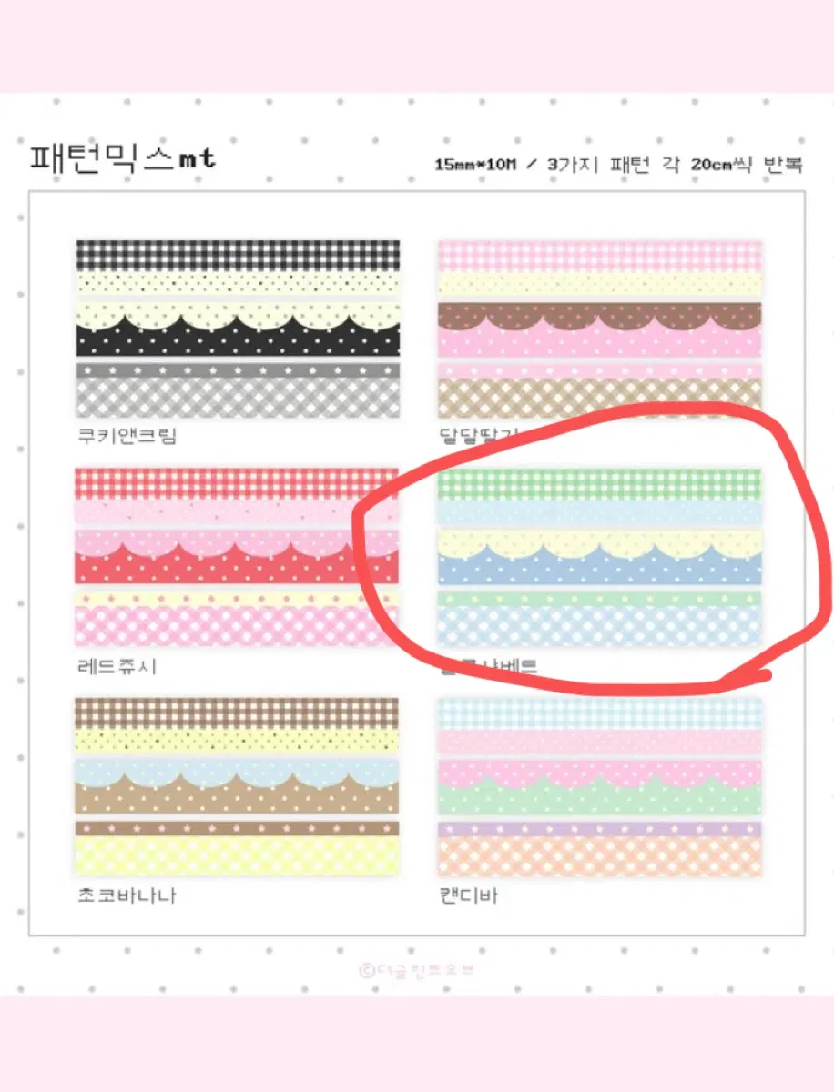 더글린트오브 패턴믹스 블루샤베트 마테띵 다꾸 마스킹테이프