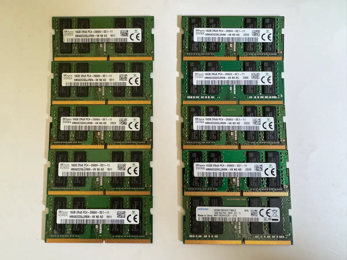 노트북 DDR4 16기가램(2666MHz) (10장 보유중)
