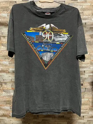 [ 환상의 최고 디자인 ] 90s 할리데이비슨 90주년 기념 T셔츠 XL