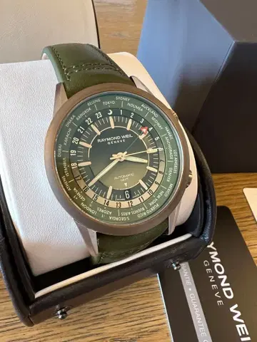 RAYMOND WEIL 자동 와인딩 GMT 남성용 손목시계