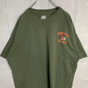RED DOG SALOON 애니멀 바 프린트 카키 T셔츠 2XL