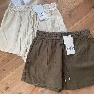 새상품 ZARA 린넨 블렌드 숏팬츠 2색 세트 S