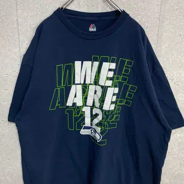 마제스틱 시애틀 시호크스 팀 로고 NFL T셔츠 2XL