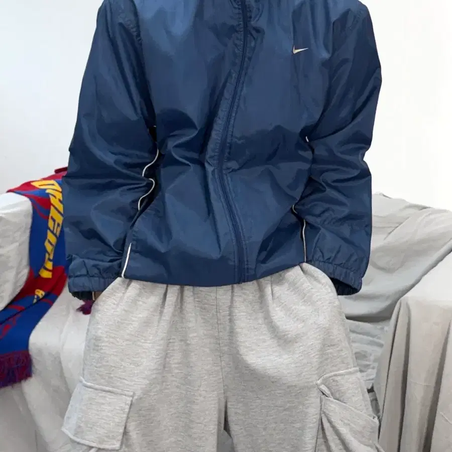 나이키 00s 블루 파이핑 바람막이 150
