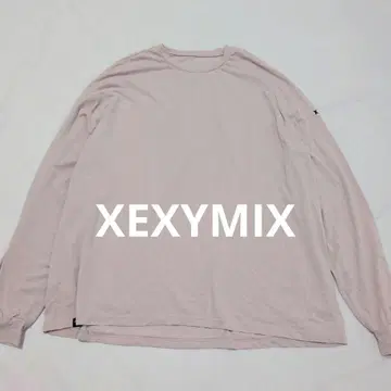 XEXYMIX 루즈핏 긴팔 T셔츠 이브닝 핑크
