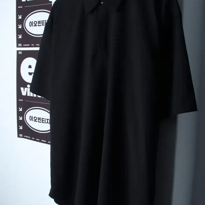 (XL-2XL) 드로우핏 반팔 카라 티셔츠 빅사이즈 무지-H35318