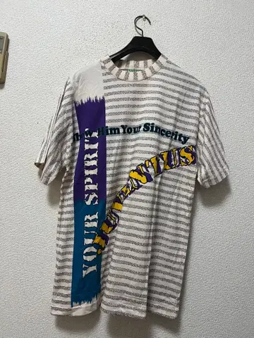 레어 90s 세리에 A 유벤투스 반팔 /L 베이지 빈티지 보더