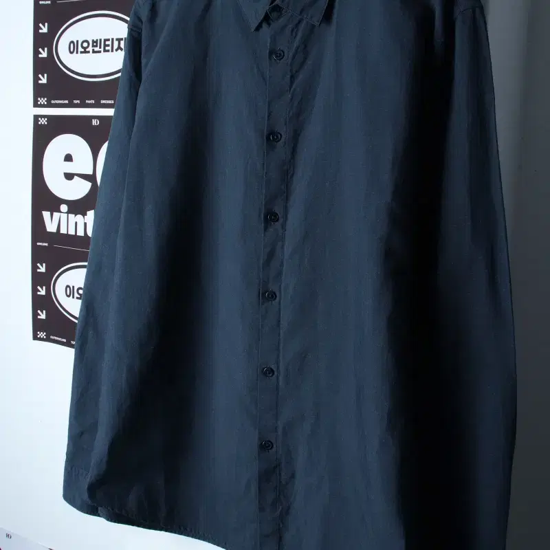 (2XL) 지이크 셔츠 남방 빅사이즈 네이비 무지 린넨 마-H35372