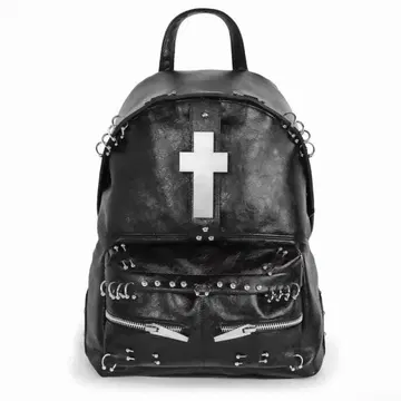 Leather Cross Studs Backpack