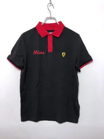 Ferrari 페라리 Milano 레이싱 피케 셔츠 블랙 M