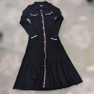 JILLSTUART 니트 원피스 롱 기장 펄 버튼
