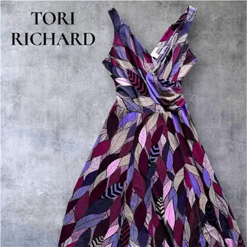 TORI RICHARD 카슈쿨 원피스 리프 무늬 하와이안 리조트