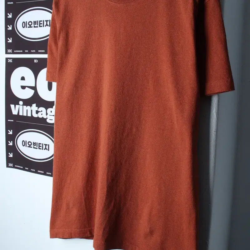 (L-XL) 논스탁 반팔 티셔츠 USA 오렌지 무지 아메카지-H35391