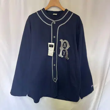 새상품 champion C3-C409 베이스볼 셔츠 네이비 L