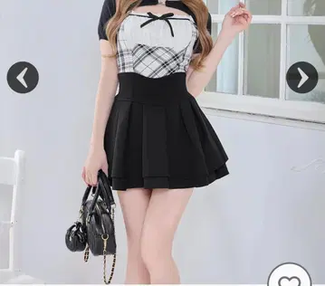 미셸 마카롱 슬림 레그 스커트 블랙 XS