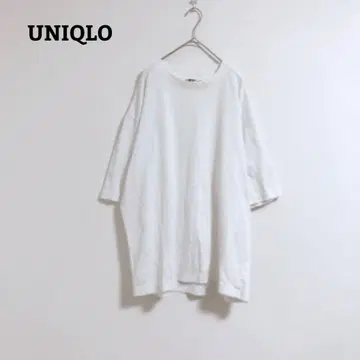 유니클로 T셔츠 심플 무지 캐주얼 이너 홈웨어 얇은 소재 XL