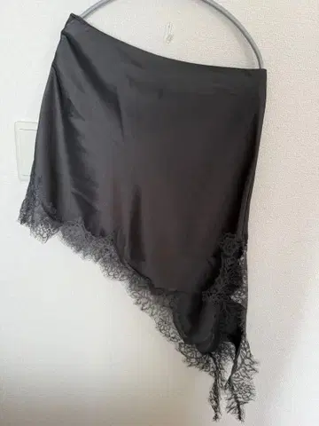 ZARA 레이스 새틴 ZW COLLECTION 스커트 다크 그레이