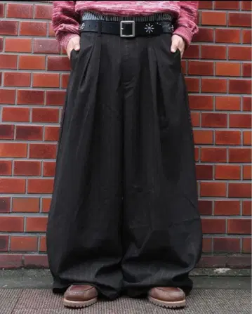 BELVET Striped Tucked Slacks L 사이즈 완판템