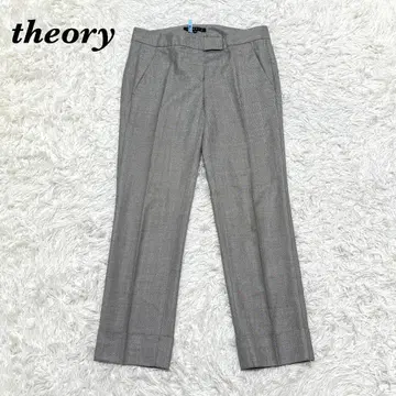 theory 밑단 접힘 센터 프레스 슬랙스 XO 그레이