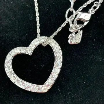 스와로브스키 목걸이 오픈 하트 실버 SWAROVSKI