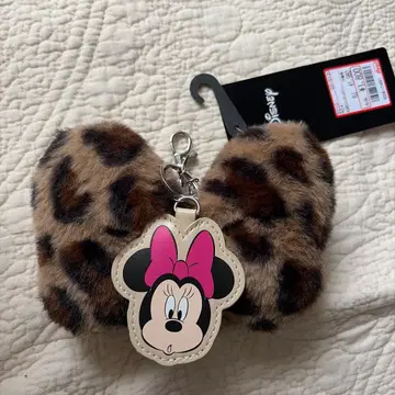 아베일 Disney 미니 마우스 레오파드 무늬 퍼 키링