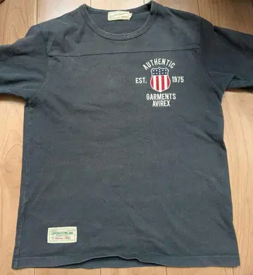 AVIREX T-shirt 크롭 기장 자수 빅 로고 스트릿 M