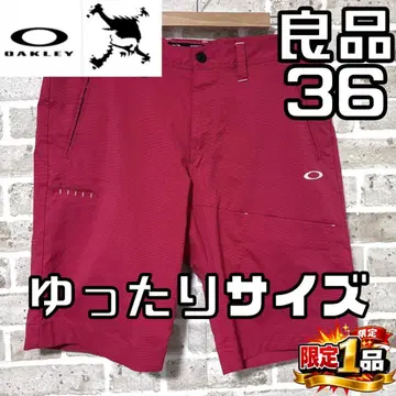 [ 선착순 ] 오클리 스컬 남성용 하프 팬츠 36인치 레드 계열