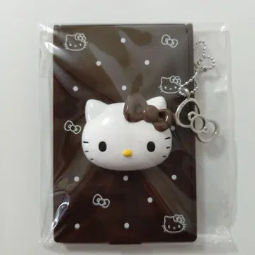 HELLO KITTY 로리즈팜 DOT 미니 거울 브라운