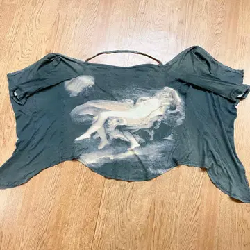 빈티지 레어 리메이크 핸드메이드 가디건 회화 프린트 프리