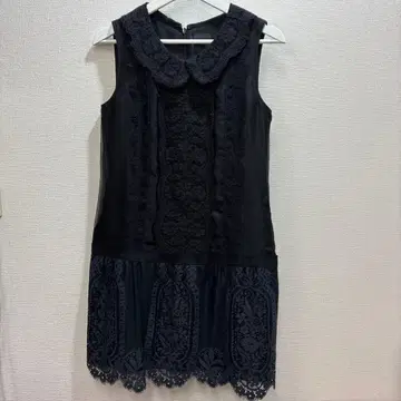 ANNA SUI 슬리브리스 레이스 원피스 블랙 사이즈 0