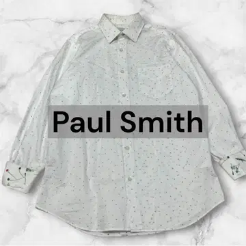 Paul Smith 긴팔 셔츠 도트 무늬 화이트 M