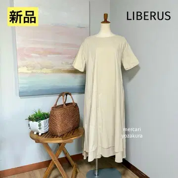 새상품 백화점 리베라스 라이트 베이지 플레어 맥시 원피스
