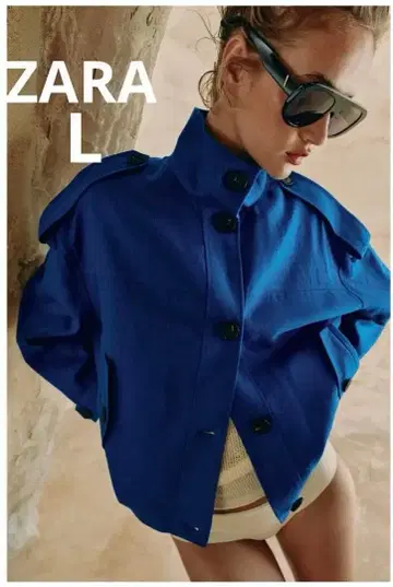 ZARA 린넨 하이넥 자켓 L