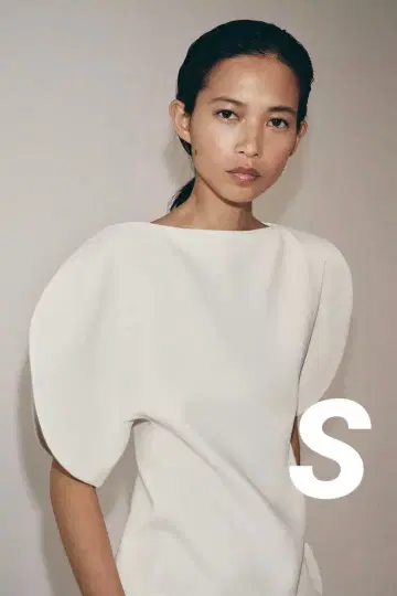ZARA 퍼프 슬리브 탑 ZW COLLECTION S