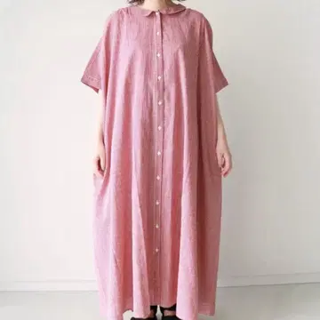사만사 모스모스 깅엄 체크 셔츠 원피스 (레드)