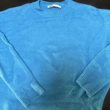 ZARA 크루넥 니트 블루 S