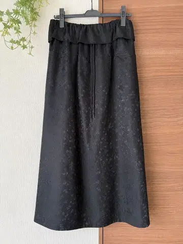 UNITED ARROWS 플라워 자카드 롱 스커트 블랙 M