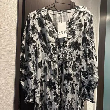 ZARA 꽃무늬 롱 원피스 긴팔