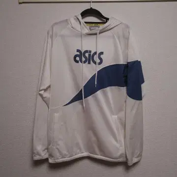 asics TIGER 후드 부착 후드티 화이트/네이비