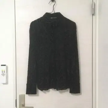 ZARA 아라베스크 패턴 자카드 블라우스 긴팔 블랙