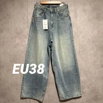 ZARA 데미지 가공 배기 핏 데님 팬츠 EU38