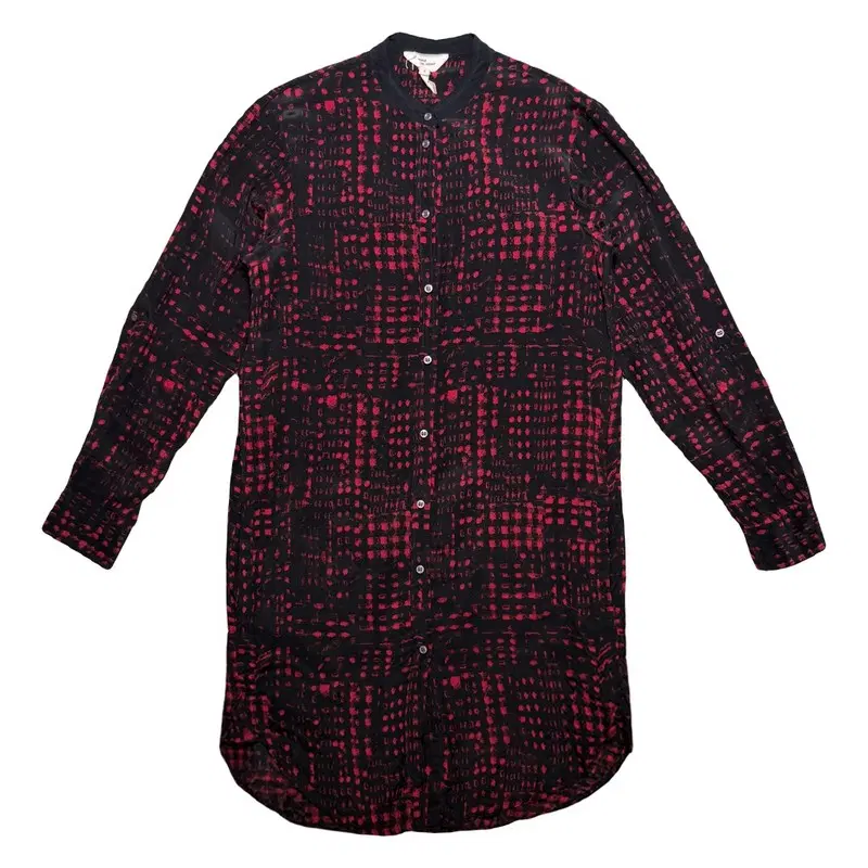 ISABEL MARANT 에뚜왈 실크 셔츠 원피스 블랙 0