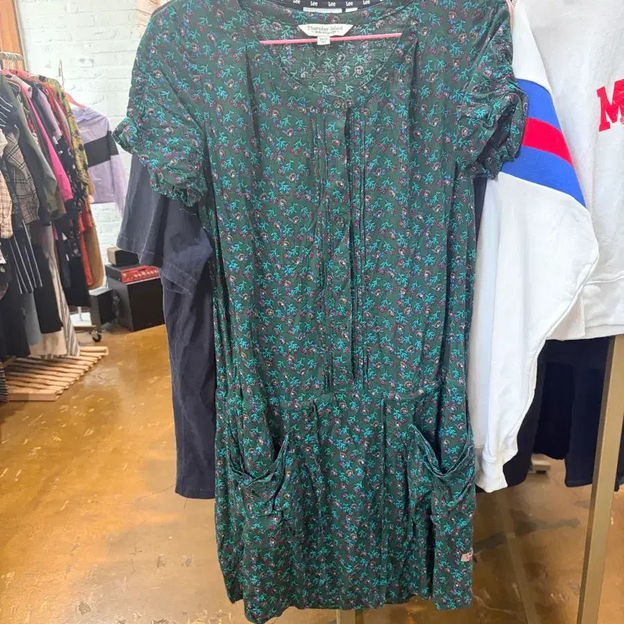 써스데이아일랜드 패턴 원피스 그린
