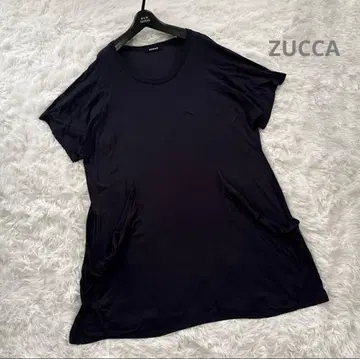 새상품급 ZUCCA 주카 티셔츠 원피스 포켓 네이비