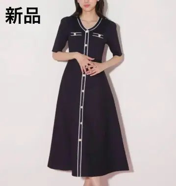 내일 게시물 삭제 새상품 JILL by JILLSTUART 배색 리브 니트 원피스