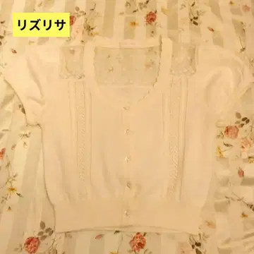 LIZ LISA 반팔 숏 기장 가디건 크림 계열 화이트