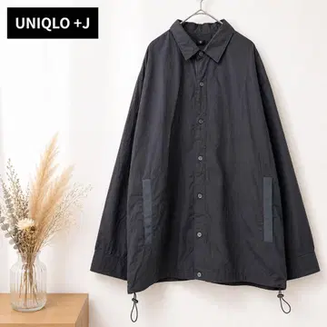 UNIQLO +J 셔츠 자켓 L 긴팔 오버 사이즈 드로우 스트링